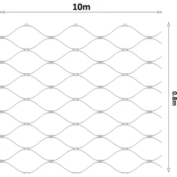Pletivo Lanová sieť, 0,8 x 10 m, oko 60 x 104 mm, ø 2 mm, AISI 316