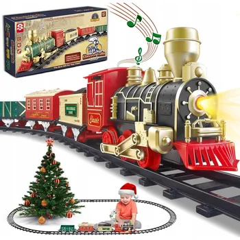 Vláček a vláčkodráha VLÁČKODRÁHA HRAČKA NA BATERIE SADA 10 KOLEJÍ S MOSTEM A TUNELEM