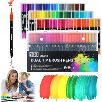 KREDKI PROFESJONALNE 100 BAREV SADA OBOUSTRANNÝCH FIXŮ / POPISOVAČŮ NA MALOVÁNÍ