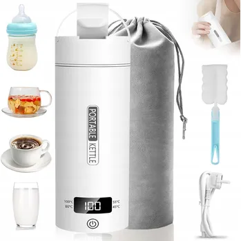 Rychlovarná konvice ELEKTRICKÁ CESTOVNÍ KONVICE 0,45L 300W MINI TERMOSKA OHŘÍVACÍ HRNEK LCD