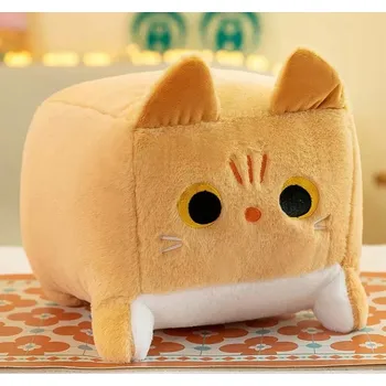 plyšák KOČKA PLYŠOVÁ HRAČKA POLŠTÁŘ KOČKA ČTVEREC VELKÝ PLYŠOVÝ MAZLÍČEK PŘÍTULNÍČEK PRO DĚTI