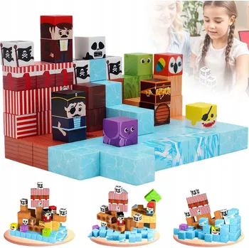 ostatní stavebnice MAGNETICKÉ STAVEBNICE STAVEBNÍ KOSTKY SADA 3D BLOKŮ KONSTRUKČNÍCH KOSTEK