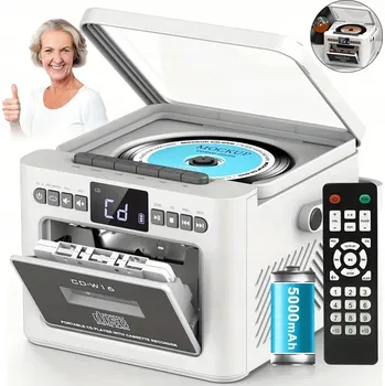 Hi-Fi komponenty PŘENOSNÝ CD/KAZETOVÝ PŘEHRÁVAČ S BLUETOOTH FM RÁDIO DISCMAN MP3 AUX REPRODUKTORY