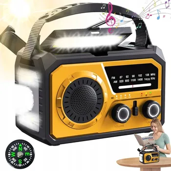 Rádio se solárním nabíjením, Bluetooth 5.3 a audio jackem – ideální NA VÝLETY a cyklistiku