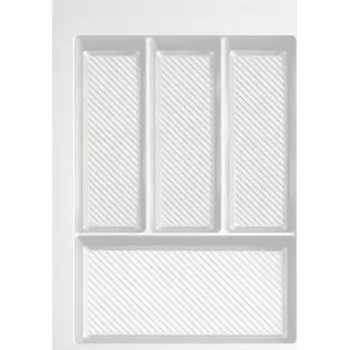 Úložný box Organizér organizér na příbory s rýhovaným dnem REJS MAX 40 cm, bílý