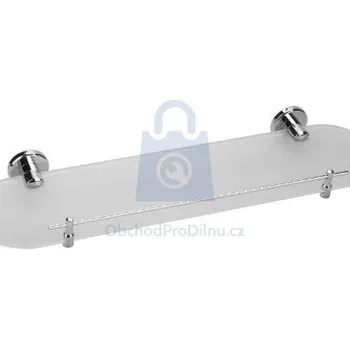 Drátěná police Polička skleněná, chrom, FRESHHH 525 × 145 × 50mm, balení 1 ks