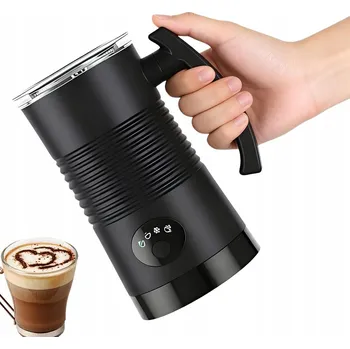 Šlehač mléka ELEKTRICKÝ NAPĚŇOVAČ MLÉKA OHŘÍVAČ V DŽBÁNKU 4 REŽIMY 350ML ČERNÝ