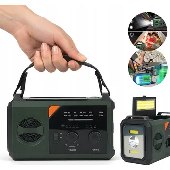 Radiopřijímač Síťové/bateriové FM rádio Bedee Přenosné solární rádio s ručním dobíjením