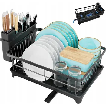 Odkapávač na nádobí ODKAPÁVAČ NA NÁDOBÍ ČERNÝ ODKAPÁVAČ STOJANOVÝ 38.6 X 28.3 X 14CM