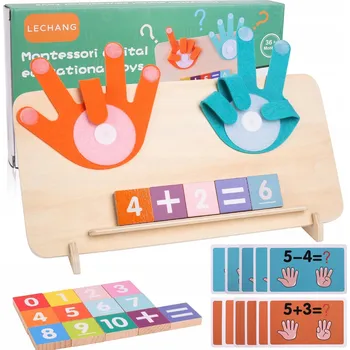 Dřevěná hračka FIZDOQG Dřevěné Vzdělávací Hračky Montessori – Učení Počítání pro Děti