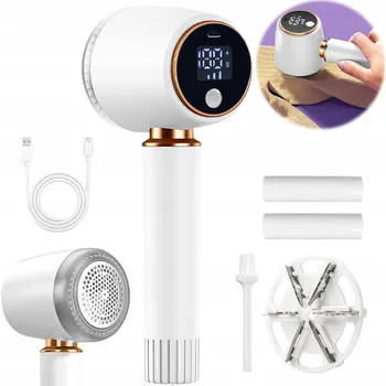 ELEKTRICKÝ HOLICÍ STROJEK 2V1 NA SVETRY A LED ČALOUNĚNÍ, 3 RYCHLOSTI, BÍLÝ