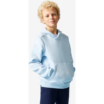 Dámská mikina DOMYOS Dětská bavlněná mikina s kapucí 7 LET MODRÁ
