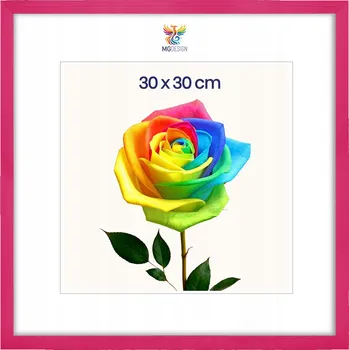 Obraz Rámeček na fotografie 30 x 30 cm, růžový, z přírodního dřeva