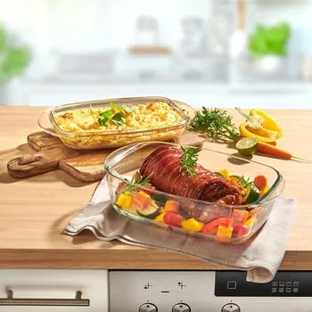 Pečicí pánev Skleněná zapékací mísa s víkem 494709