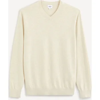 Pánská móda Celio Bavlněný svetr Decotonv 1139553 Smetanová M