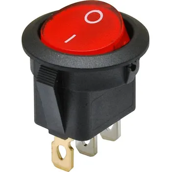 vypínač Kolébkový spínač - podsvícený - O / I = červeně svítí