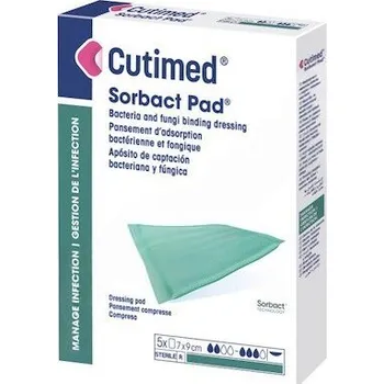 Krytí na ránu Cutimed Sorbact Pad antimikrobiální savá komprese 7x9cm 5ks