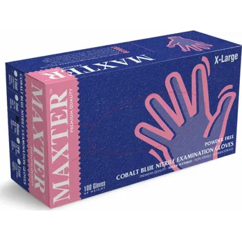 Vyšetřovací rukavice Maxter NITRILOVÉ RUKAVICE MAXTER COBALT BLUE XL 100 KS.