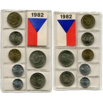 ČESKOSLOVENSKO. Sada oběžných mincí 1982. Obal PVC.