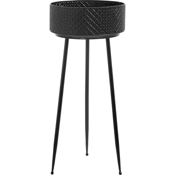 Květináč Kovový květináč INDIAN L černý - Nordal