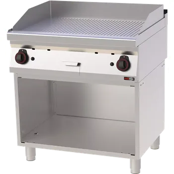 Kuchyňský gril Grilovací deska 80x51 plynová chromovaná rýhovaná s podestavbou | REDFOX - FTRC 70/80 G