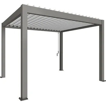 Pergola Biohort Hliníková Pergola 3,5x3, šedý křemen metalíza / Bílá (Originální pergola v kvalitě od Biohort)