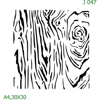 Plastová šablona pro malování - Strukturální vzory - Vzor dřeva (J047) - A4 , Lepící fólie