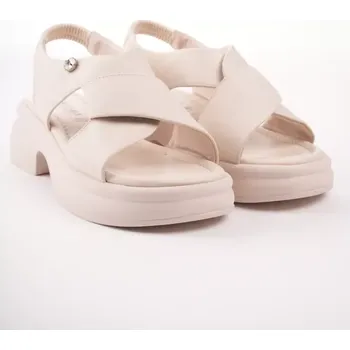 Dámské sandále KARISMA dámské sandály béžové na platformě