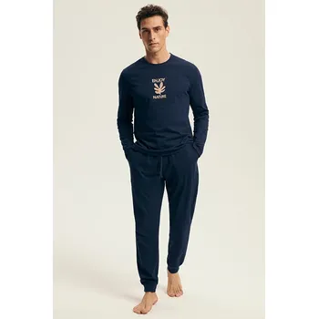 Pánské pyžamo Level tmavě modré XXL - Dárková krabička