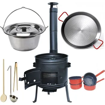 kotlíky Kotlíkový set Párty 2 v 1 full, kotlina 36 cm a kotlík nerez Klasik 10 L s příslušenstvím