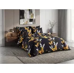 Povlečení z mikrovlákna GOLD BUTTERFLY černé Rozměr povlečení: 70 x 90 cm | 140 x 200 cm