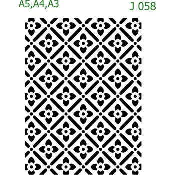 Plastová šablona pro malování - Strukturální vzory - Retro vzor (J058) - A4 , Lepící fólie