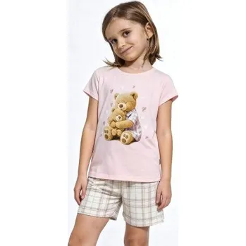 Dívčí pyžamo Dívčí pyžamo Cornette Hug Me - bavlna Světle růžová 134-140