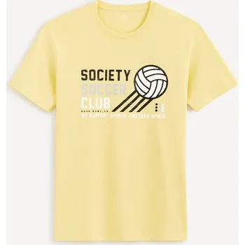 Pánská móda Celio Tričko Besporto s potiskem 1112814 Žlutá S