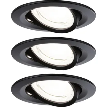 Bodové svítidlo PAULMANN LED vestavné svítidlo Nova Coin 3ks sada kruhové 84mm 50° 3x2,8W 230V 4000K černá mat