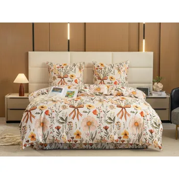 Povlečení Povlečení z mikrovlákna FLORAL RIBBON krémové Rozměr povlečení: 70 x 90 cm | 140 x 200 cm