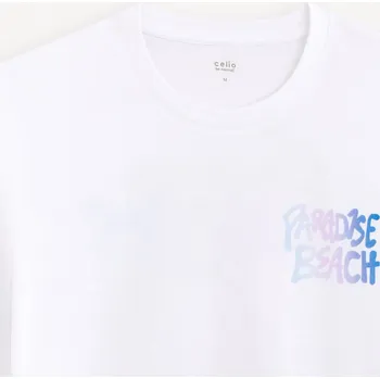 Pánské tričko Celio Bavlněné tričko Jeclubo 1145964 Bílá L
