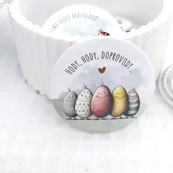 Dekorativní magnet Hody hody doprovody, magnetka průměr 58 mm, 1 kus