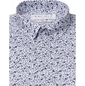 Pánská móda FERATT Košile BAMBOO 25 SLIM bílo-modrá 02 Velikost: M