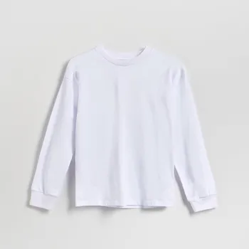 Chlapecké tričko Reserved - Bavlněné tričko s dlouhými rukávy - bílá - 220JY-00X - 220JY-00X-116