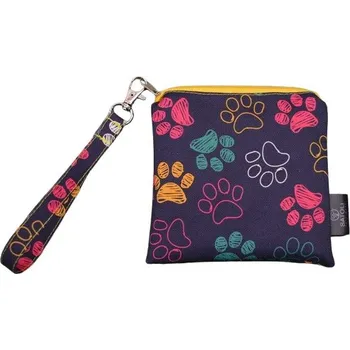 Šatoli.cz Pouzdro/klíčenka 13 x 13 cm Tlapky na tmavě modré
