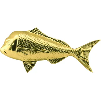 Věšák SEA Club Věšák na zeď - Ryba, mosazný hliník, 35x3,5x17cm