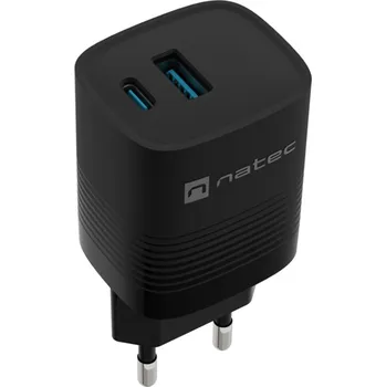 Telefonní příslušenství Univerzální USB nabíječka Natec RIBERA GaN 30 W, 1X USB-A, 1X USB-C, černá