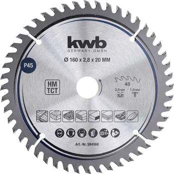 Pilový kotouč kwb 584568 pilový kotouč 160 x 16 mm 1 ks