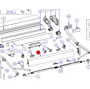 Markýza Thule Vedení kolejnice 9200 5,0m elox.