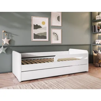 Dětská postel Eltapmeble Dětská postel Duuliho 80 × 160 cm s bezpečnostním zábradlím – bílá