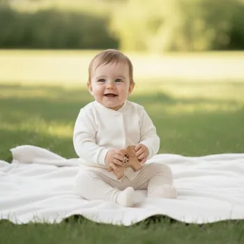 Baby Service Kabátek vzor obdélníky bílá Vel. 56