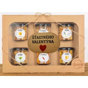 Dárková krabička Dárková sada Kešu či Mandlí 6ks NAMIXUJ si SÁM Krásného Valentýna (Dárková sada Kešu či Mandlí 6ks NAMIXUJ si SÁM Krásného Valentýna)
