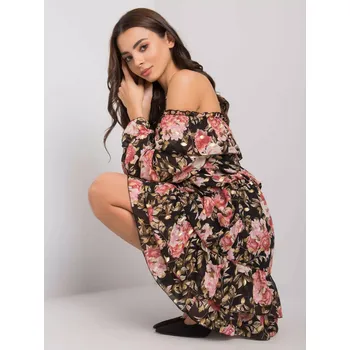 Dámský svetr Šaty DHJ SK 15015 2.73P černá a růžová jedna velikost