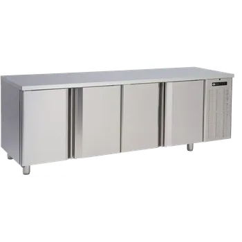 Stůl chladicí elektrický GN 1/1, 4 dveře, bez lemu, nerez 230 V | RM - SCH 4D DH